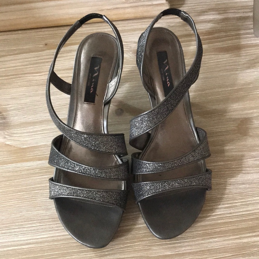 Nina Nolga Heels in Pewter Gray